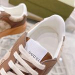 Gucci Brown Leather & GG Canvas Sneakers – Premium Paneling, Chunky Sole, Iconic Monogram Design - 图片 2