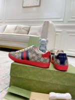 "Gucci GG Print Sneakers – Red Rubber Sole, Web Stripe Detail, Iconic Monogram Canvas  " - 图片 6
