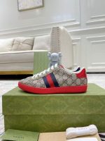 "Gucci GG Print Sneakers – Red Rubber Sole, Web Stripe Detail, Iconic Monogram Canvas  " - 图片 5