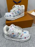 Louis Vuitton Multicolor Monogram Sneakers – White Leather, Bold Print, Chunky Sole