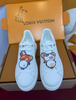 Louis Vuitton White Sneakers with 3D Cartoon Appliqué – Playful Art, Bold Statement, Limited Edition Style