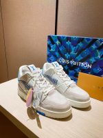 Louis Vuitton White & Black Sneakers – Iconic Four-Leaf Clover, Signature Detail, Timeless Craftsmanship