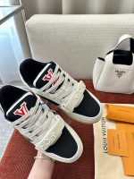 Louis Vuitton White Sneakers with Red LV Logo – Bold Statement, Iconic Design, Timeless Luxury - 图片 6