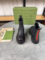 Gucci Black Embossed Leather Chelsea Boots – Web Stripe Detail, Chunky Sole, Iconic Craftsmanship - 图片 5