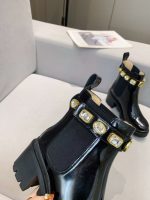 Gucci Black Patent Leather Chelsea Boots – Crystal-Embellished Horsebit, Chunky Sole, Glamorous Edge - 图片 5