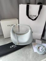 Celine Half Moon Bag – Iconic Crescent Shape, Grained Leather, Designer Shoulder Bag with Detachable Strap