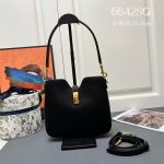 Tory Burch 6642SQ Shoulder Bag – Iconic Lock Clasp, Smooth Leather, Designer Tote with Detachable Strap