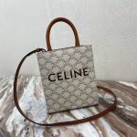 Celine Triomphe Logo Tote – Iconic Double C Monogram, Bold Brand Lettering, Designer Top-Handle Bag with Detachable Strap