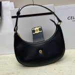Celine Half Moon Bag – Iconic Crescent Shape, Smooth Leather, Designer Shoulder Bag with Gold-Tone Double C Clasp - 图片 5