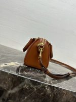 Celine Classic Leather Bowling Bag – Iconic Embossed Double C Logo, Smooth Leather, Designer Top-Handle Bag with Detachable Strap - 图片 7