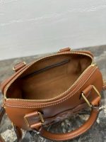 Celine Classic Leather Bowling Bag – Iconic Embossed Double C Logo, Smooth Leather, Designer Top-Handle Bag with Detachable Strap - 图片 3