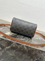 Celine Classic Leather Bowling Bag – Iconic Embossed Double C Logo, Smooth Leather, Designer Top-Handle Bag with Detachable Strap - 图片 8