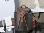 Celine Classic Monogram Backpack – Iconic Double C Pattern, Durable Canvas, Designer Everyday Backpack with Adjustable Straps