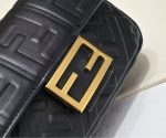 Fendi-Style Baguette Mini Bag – Iconic FF Embossed Pattern, Gold-Tone Lock Clasp, Premium Leather with Chain Strap - 图片 8