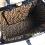 Fendi-Style Large Tote Bag – Iconic Zucca FF Monogram Print, Metal Frame Closure, Premium Canvas with Leather Trim - 图片 2