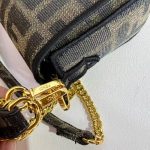 Fendi-Style Mini FF Bag – Iconic Zucca Monogram Print, Gold-Tone Lock Clasp, Chain Strap with Top Handle - 图片 4