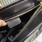 Fendi-Style Mini Camera Bag – Iconic Zucca FF Monogram Print, Brown Leather Trim, Gold-Tone Lock Clasp with Adjustable Strap - 图片 2