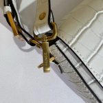 Fendi-Style Mini Bag – White Crocodile-Embossed Leather, Gold-Tone FF Lock Clasp, Top Handle & Adjustable Shoulder Strap - 图片 4