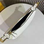 Fendi-Style White Crescent Moon Bag – Smooth Leather, Minimalist Design, Adjustable Shoulder Strap (20×13×7cm) - 图片 3