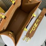 Fendi-Style Logo Tote Bag – Brown Leather with Bold "FENDI ROMA" Print, Tortoiseshell Handle & Detachable Shoulder Strap - 图片 3