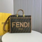 Fendi-Style Logo Tote Bag – Brown Leather with Bold "FENDI ROMA" Print, Tortoiseshell Handle & Detachable Shoulder Strap