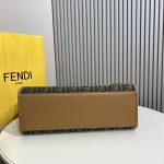Fendi-Style Logo Tote Bag – Brown Leather with Bold "FENDI ROMA" Print, Tortoiseshell Handle & Detachable Shoulder Strap - 图片 5
