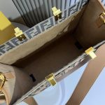 Fendi-Style Logo Tote Bag – Brown Leather with Bold "FENDI ROMA" Print, Tortoiseshell Handle & Detachable Shoulder Strap - 图片 4