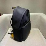 Fendi-Style Color-Block Backpack – Black & Yellow Leather, Minimalist Design, Dual Zip Compartments with Logo Detail - 图片 6