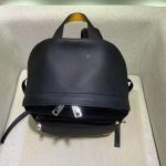 Fendi-Style Color-Block Backpack – Black & Yellow Leather, Minimalist Design, Dual Zip Compartments with Logo Detail - 图片 4